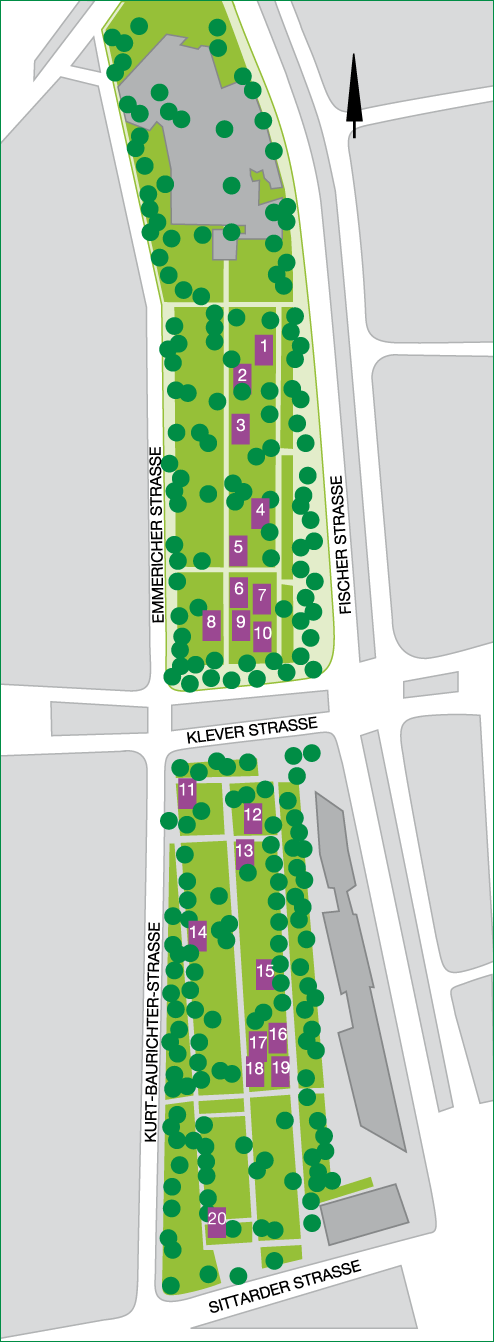 Lageplan der Gräber